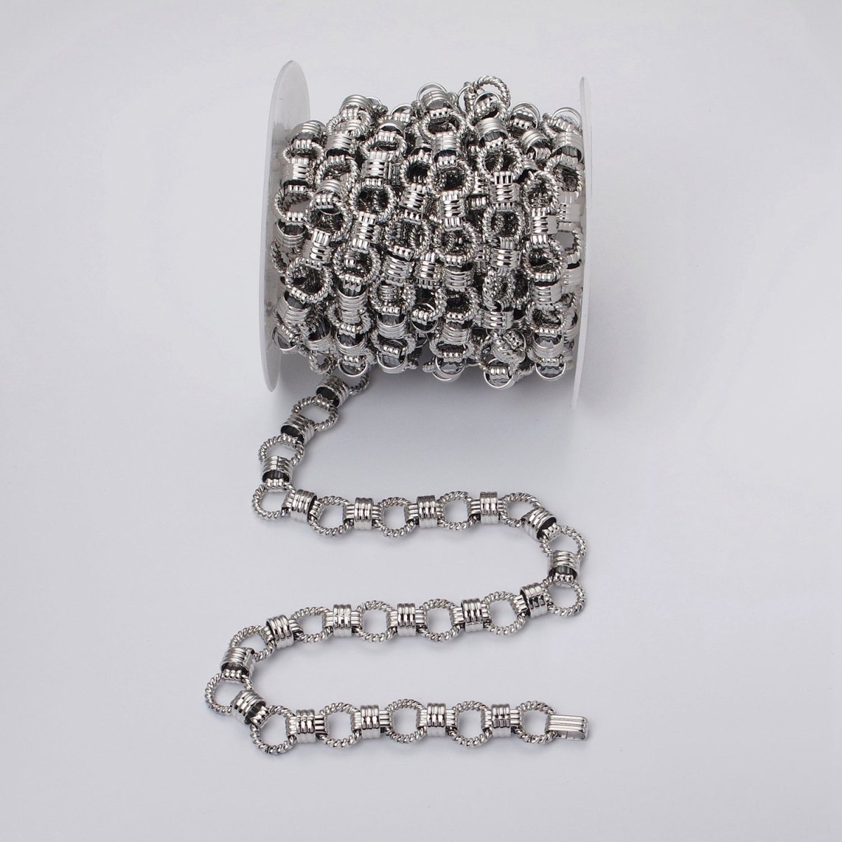 24k Gold Filled Designed Twisted Rolo Statement 13mm Unfinished Chain in Gold & Silver | ROLL-1121, ROLL-1191 Clearance Pricing