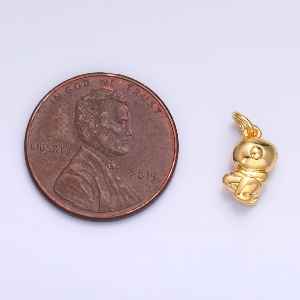 24K Gold Filled Dinosaur Multidimensional 3D Charm in Gold & Silver | W874