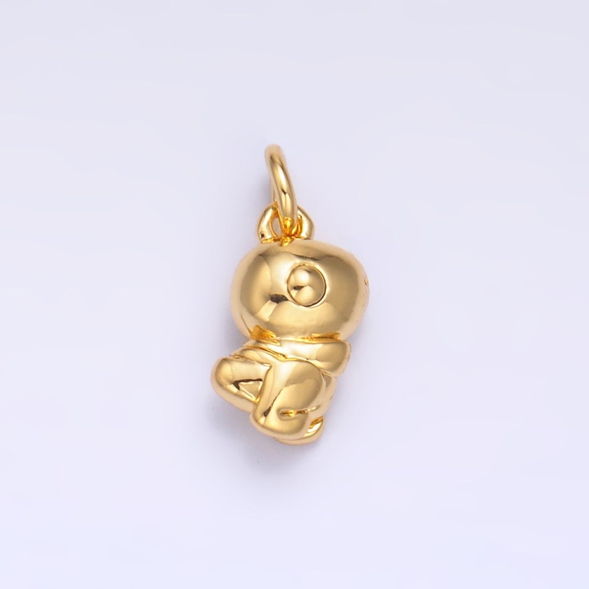 24K Gold Filled Dinosaur Multidimensional 3D Charm in Gold & Silver | W874