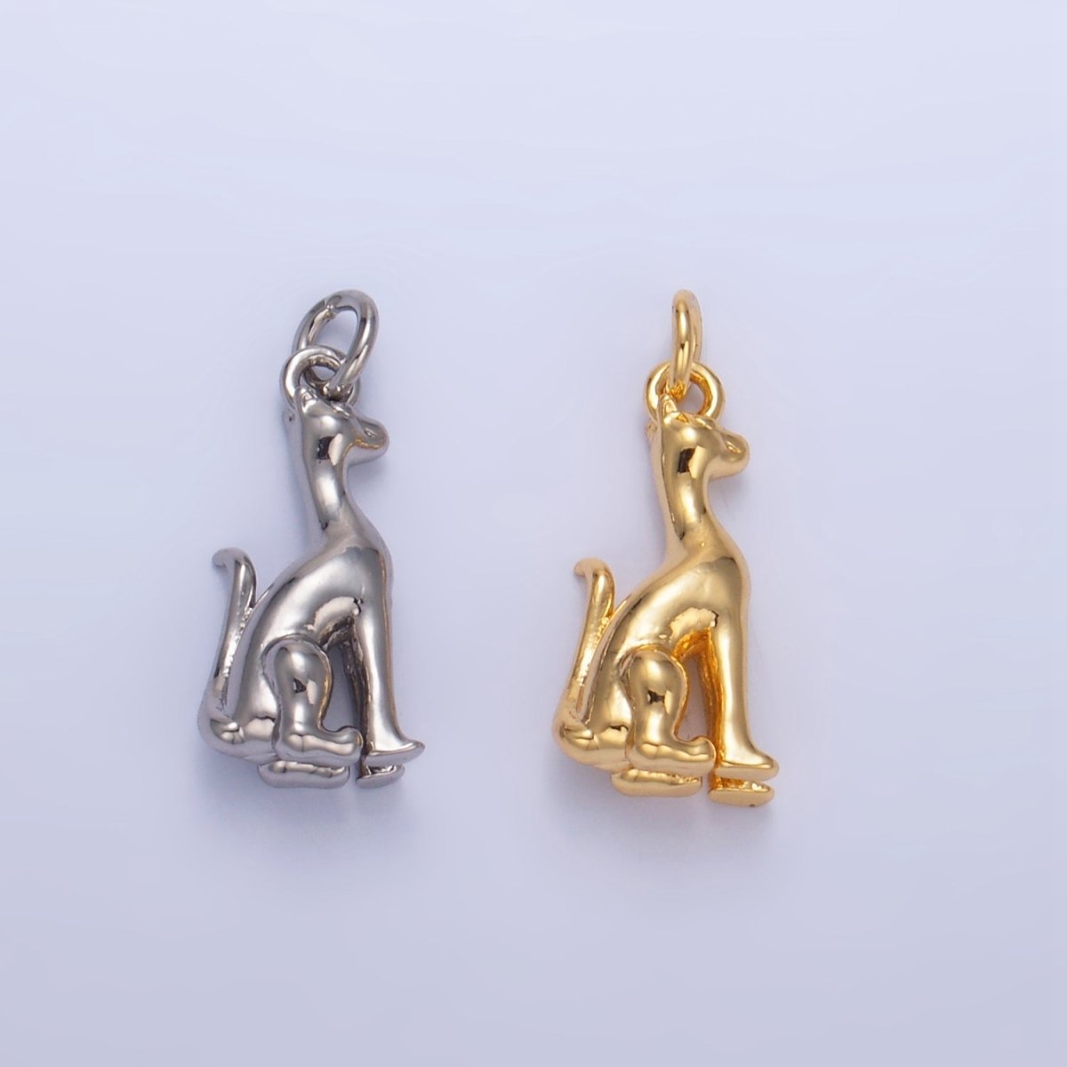 24K Gold Filled Doberman Dog Pet 3D Multidimensional Charm in Gold & Silver | W207