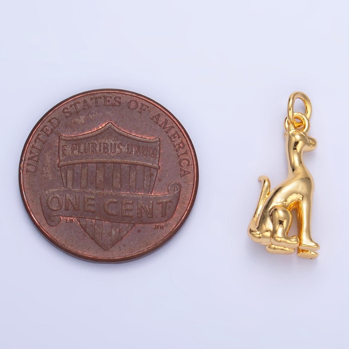 24K Gold Filled Doberman Dog Pet 3D Multidimensional Charm in Gold & Silver | W207