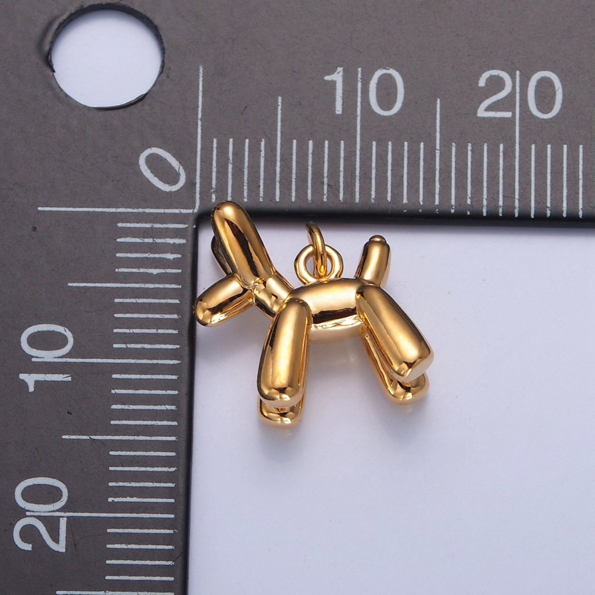 24K Gold Filled Dog Balloon Animal Charm, Dainty Birthday Charm For DIY Jewelry Making | W-148 - DLUXCA