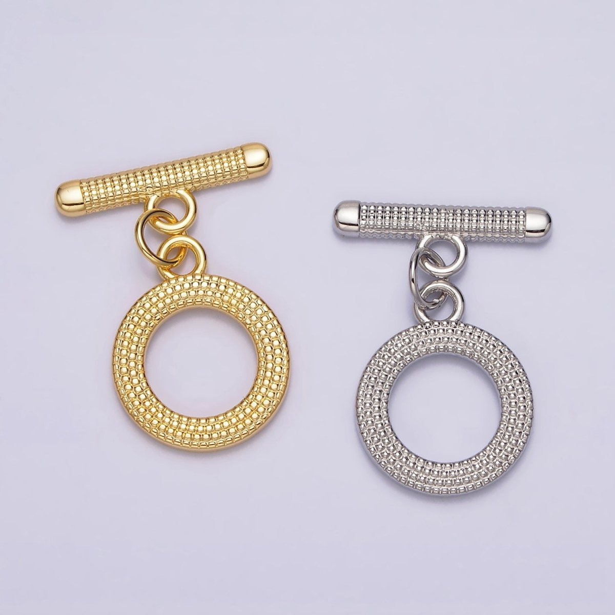 24K Gold Filled Dotted OT Toggle Clasps Closure Jewelry Supply in Gold & Silver | Z-437 Z-438