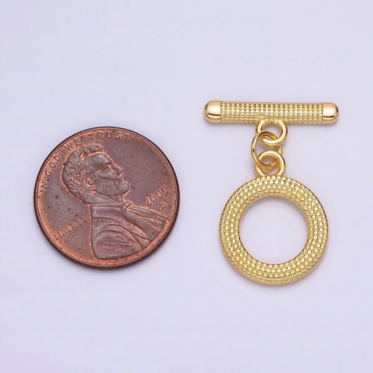 24K Gold Filled Dotted OT Toggle Clasps Closure Jewelry Supply in Gold & Silver | Z-437 Z-438