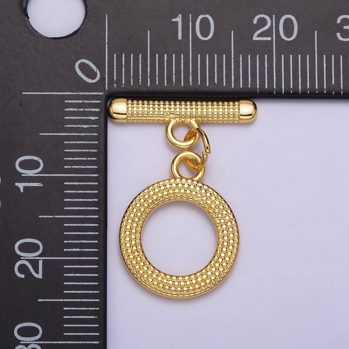 24K Gold Filled Dotted OT Toggle Clasps Closure Jewelry Supply in Gold & Silver | Z-437 Z-438