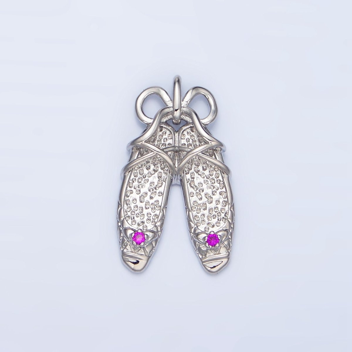 24K Gold Filled Dotted Ribbon Ballet Dancing Shoes Pendant in Gold & Silver | AA117