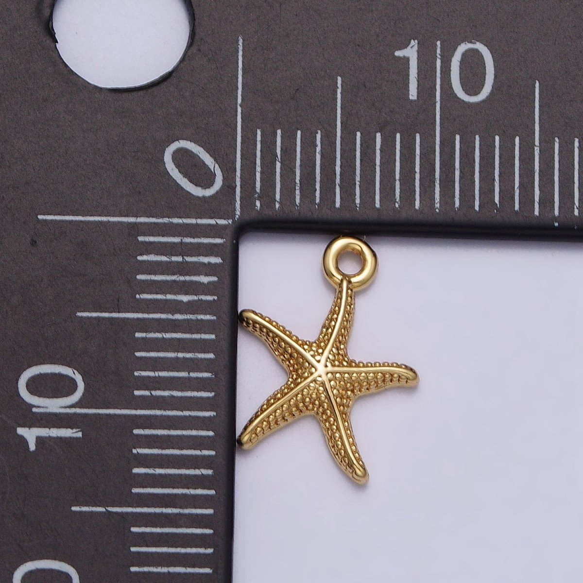 24K Gold Filled Dotted Starfish Sea Ocean Creature Charm in Gold & Silver | AC337 AC338