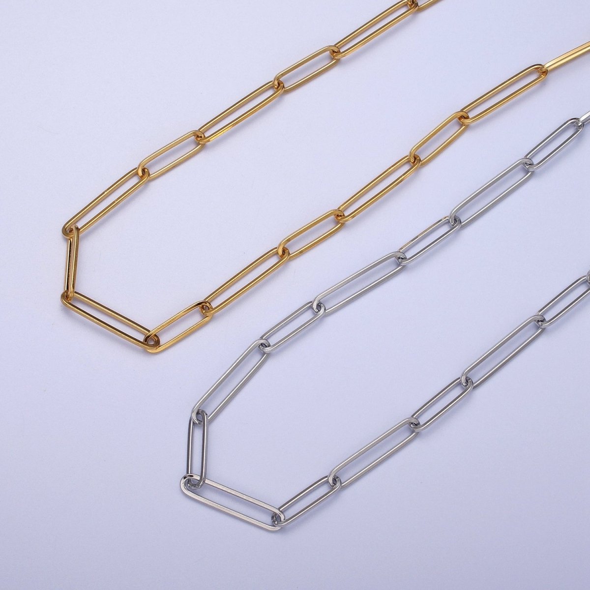 24K Gold Filled Double 15mm & 20mm Paperclip Link Gold, Silver Unfinished Chain | ROLL-921 ROLL-922 Clearance Pricing