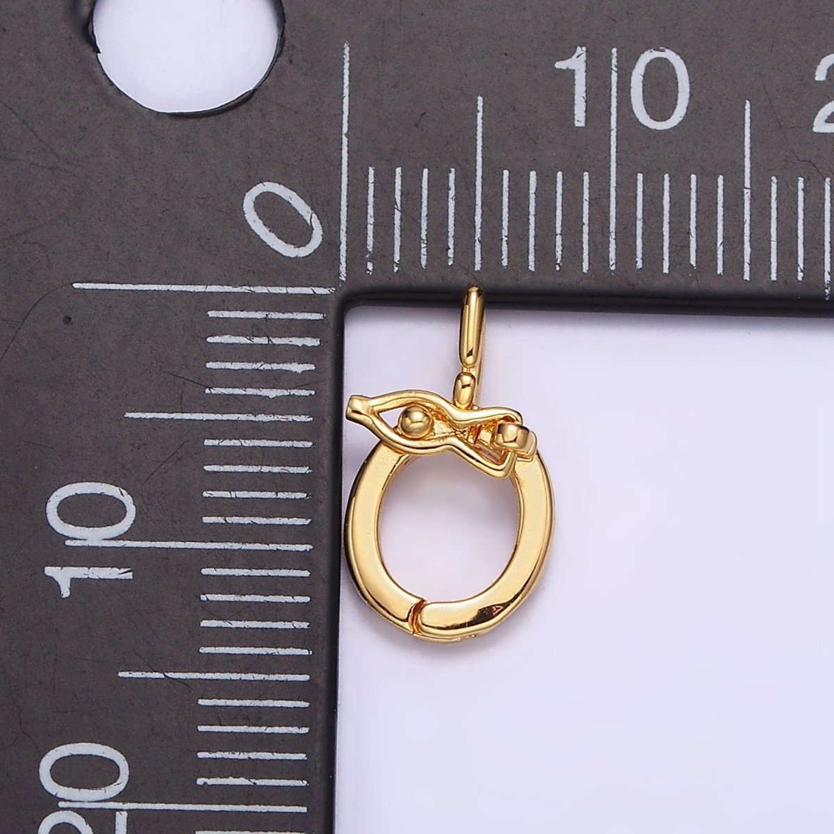 24K Gold Filled Double Bead Snap Open Loop Interchangeable Charm Holder | Z-444 - DLUXCA