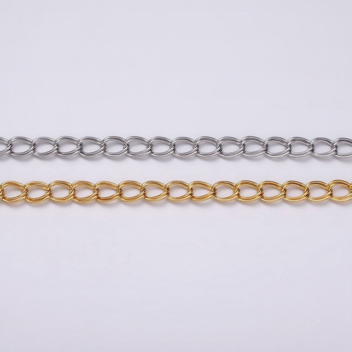 24K Gold Filled Double Cable Chain 6.1 mm Oval Cable Link Unfinished Chain by Yard | ROLL-1297 ROLL-1298 Clearance Pricing