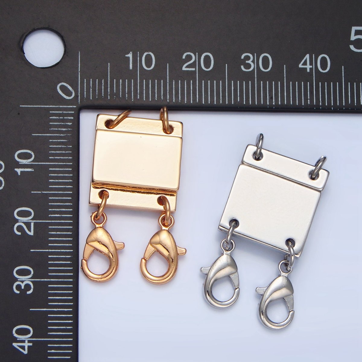 24K Gold Filled Double Magnetic Necklace Detangler Lobster Clasps Closure Findings in Gold & Silver | Z879