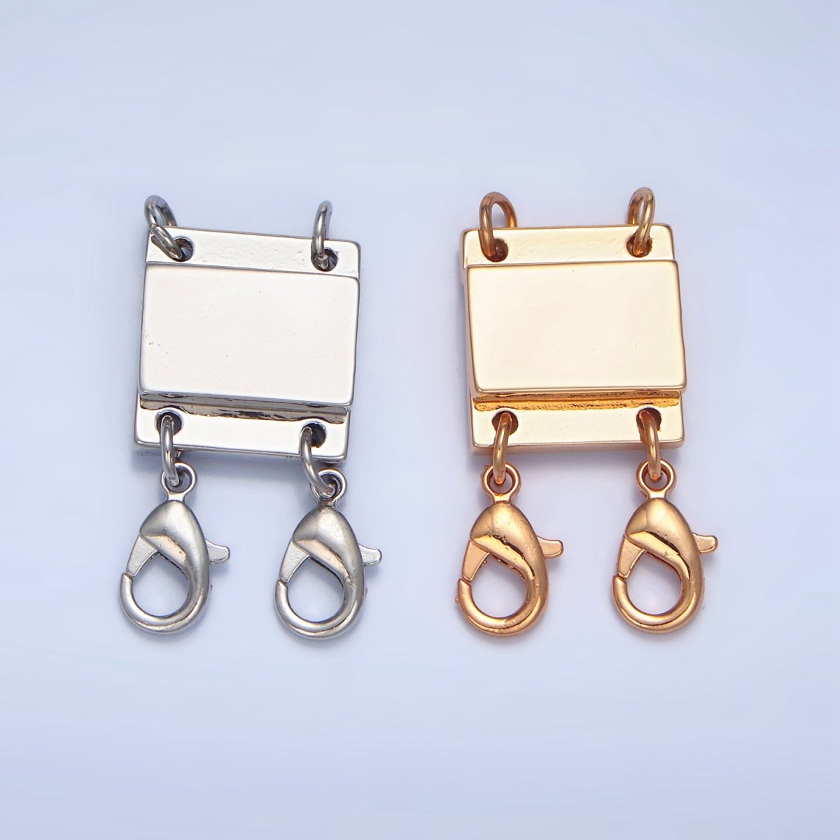 24K Gold Filled Double Magnetic Necklace Detangler Lobster Clasps Closure Findings in Gold & Silver | Z879