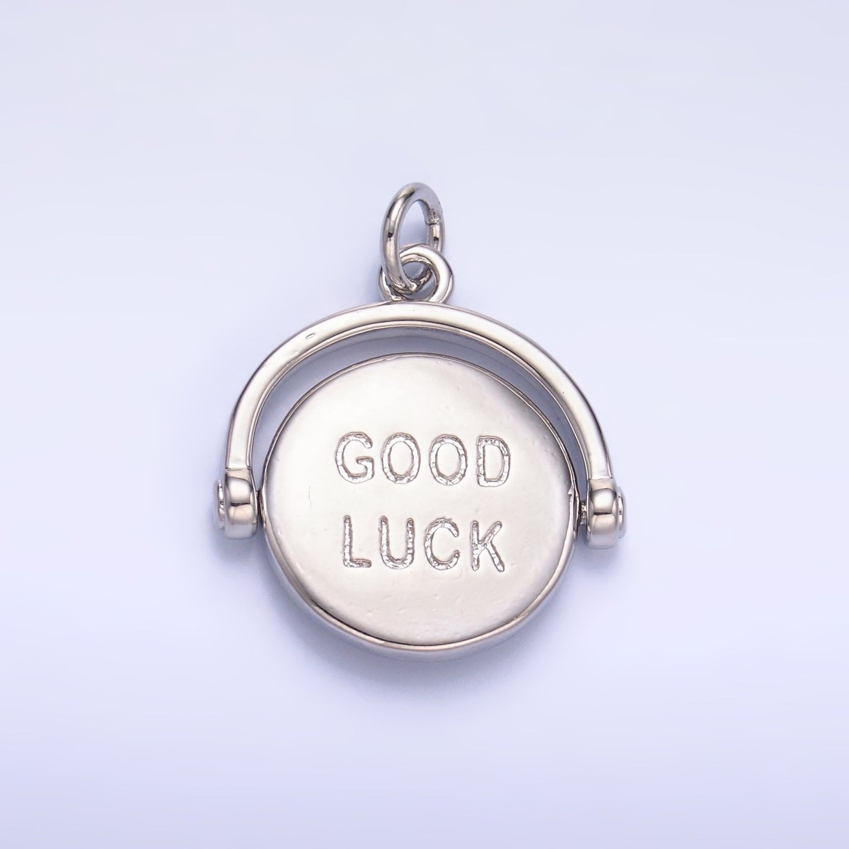 24K Gold Filled Double Sided "Good Luck" "Try Again" Coin Charm in Gold & Silver | W401