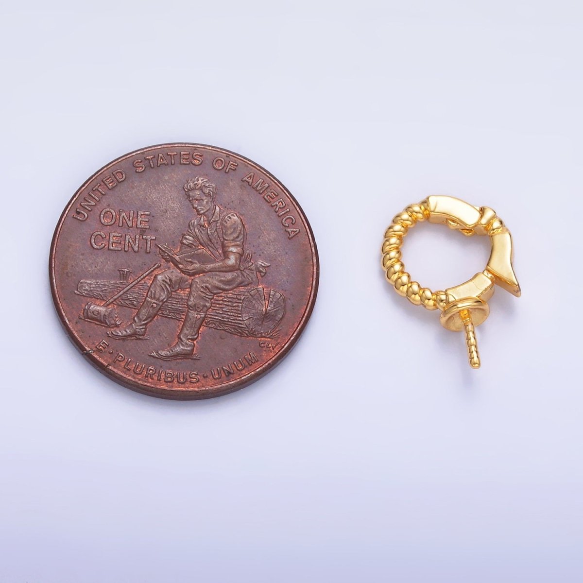 24K Gold Filled Drill Beaded Snap Latch Bail Finding | Z1084 - DLUXCA