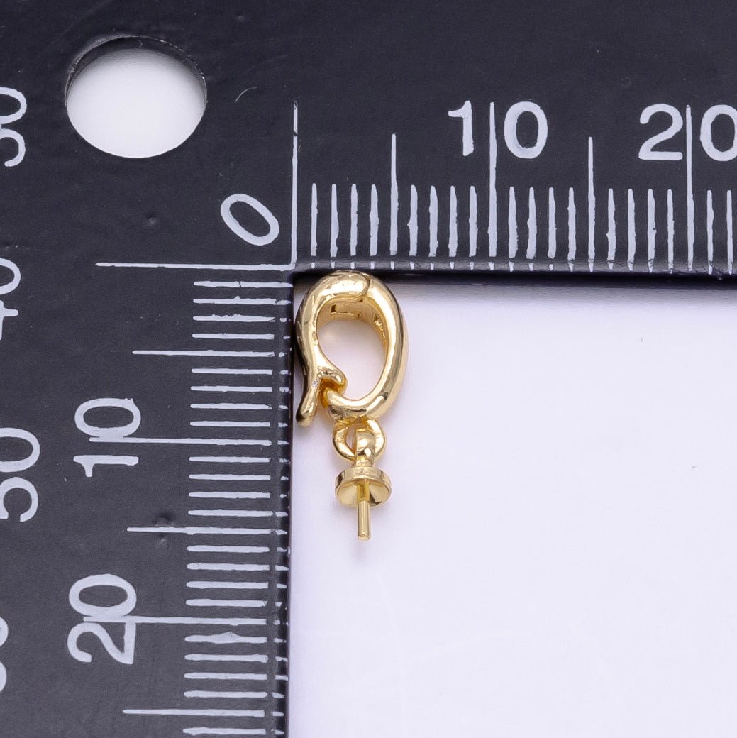 24K Gold Filled Drill Needle Snap Latch Bail Findings in Gold & Silver | Z955