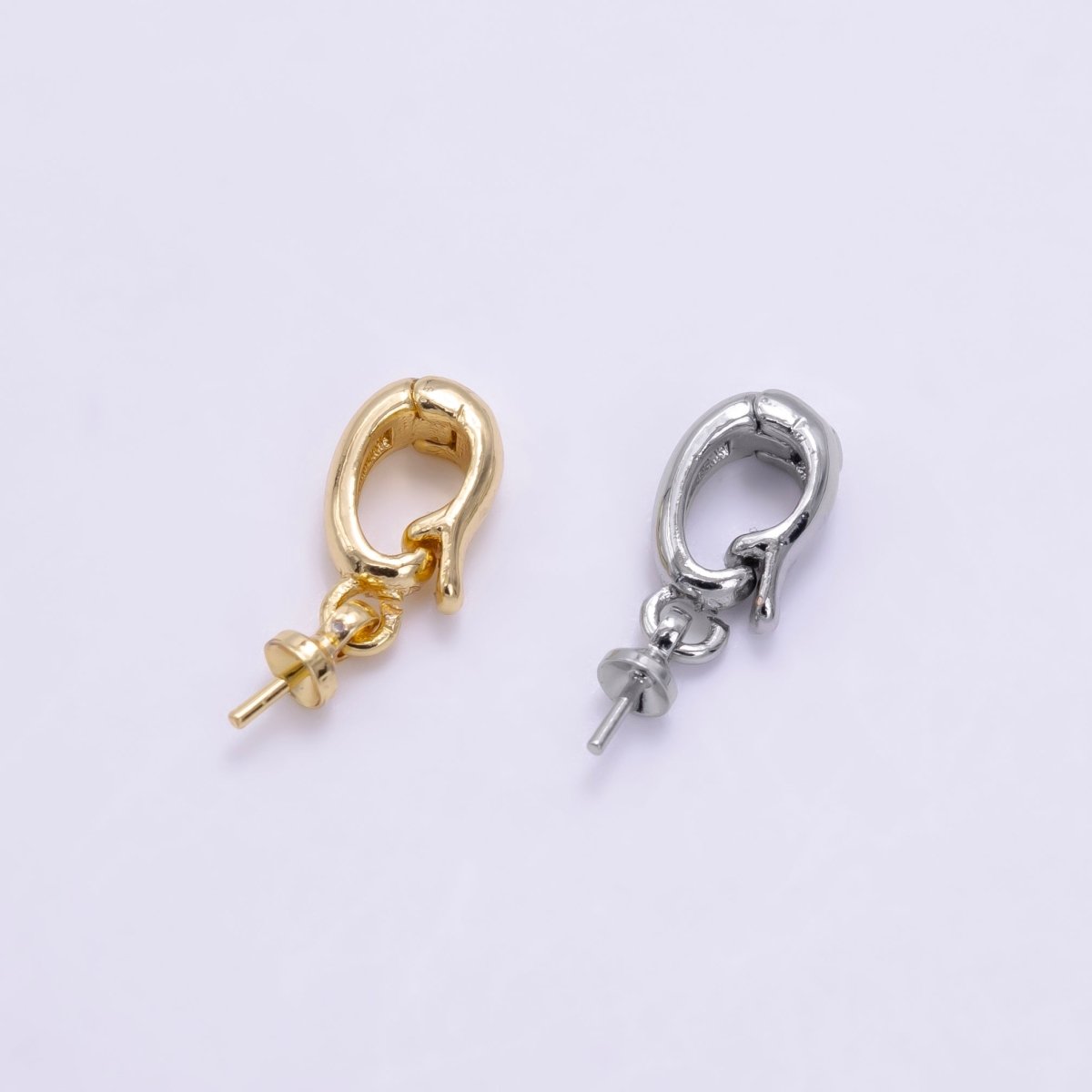 24K Gold Filled Drill Needle Snap Latch Bail Findings in Gold & Silver | Z955