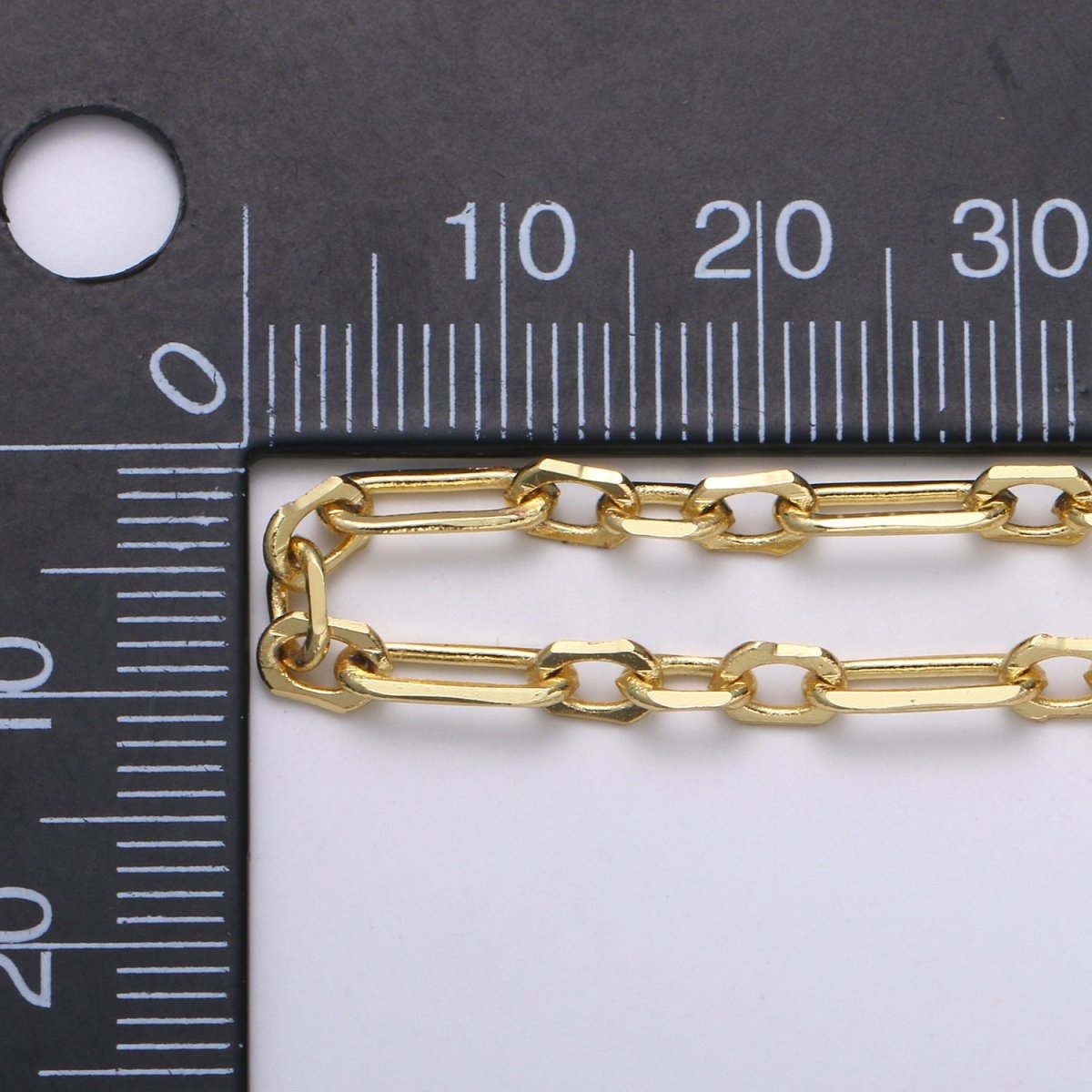 24K Gold Filled Elaborate PAPERCLIP long and short Chain Sold by Yard For Jewelry Making | ROLL-435  Clearance Pricing