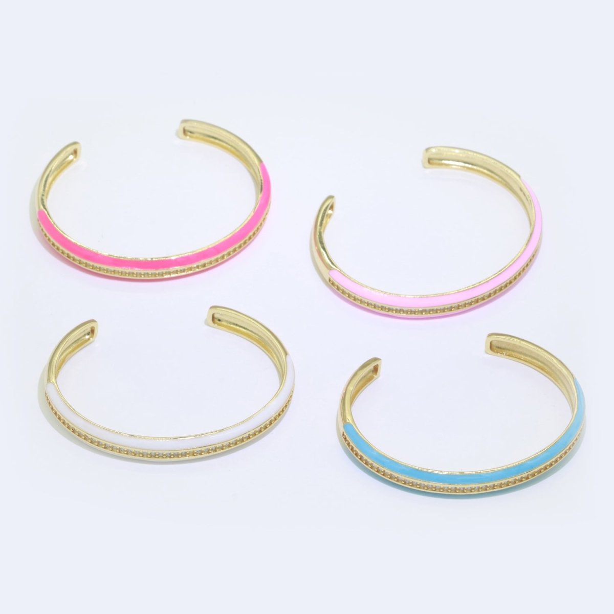 24K Gold Filled Enamel Cuff Bracelet Wholesale Fashion Jewelry | WA-073 to WA-082 Clearance Pricing