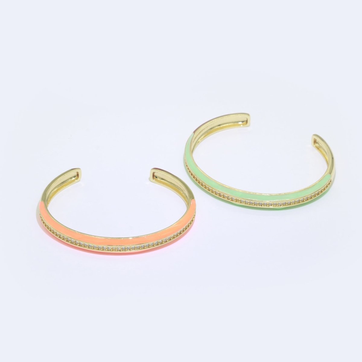 24K Gold Filled Enamel Cuff Bracelet Wholesale Fashion Jewelry | WA-073 to WA-082 Clearance Pricing