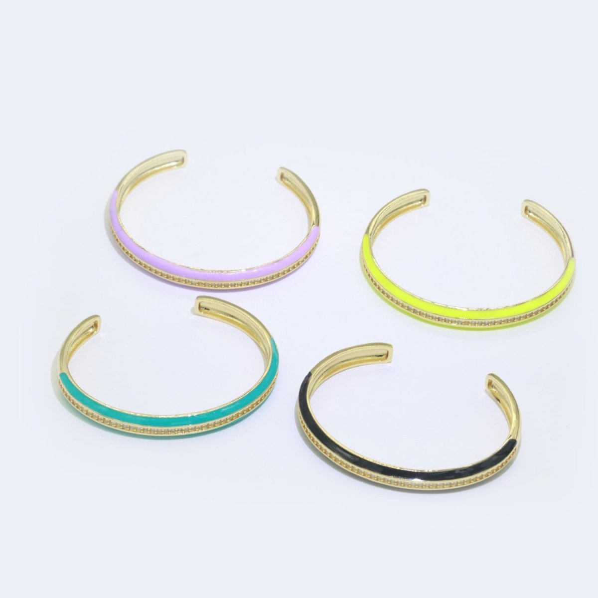 24K Gold Filled Enamel Cuff Bracelet Wholesale Fashion Jewelry | WA-073 to WA-082 Clearance Pricing