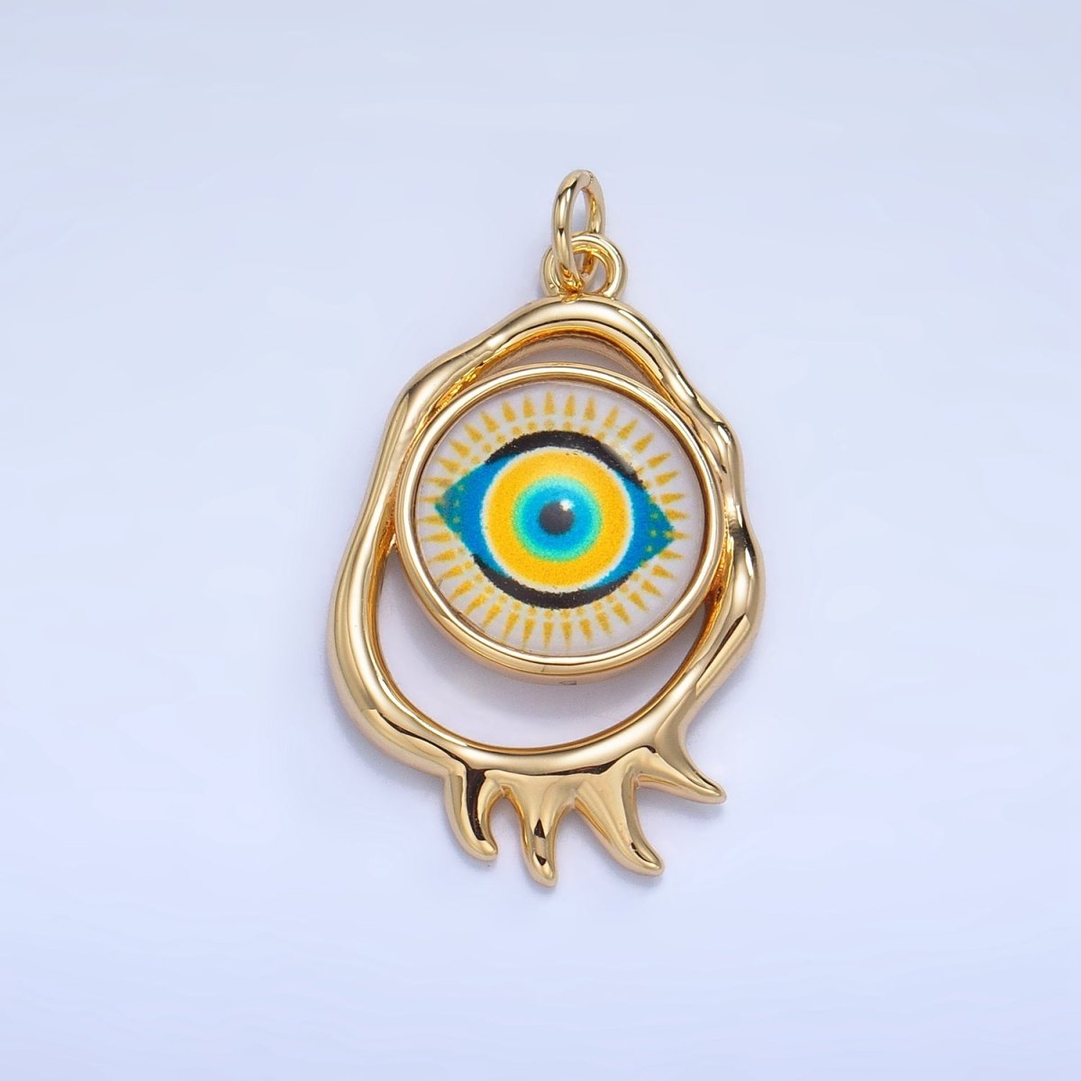 24K Gold Filled Evil Eye Open Molten Charm | AG910 - AG912