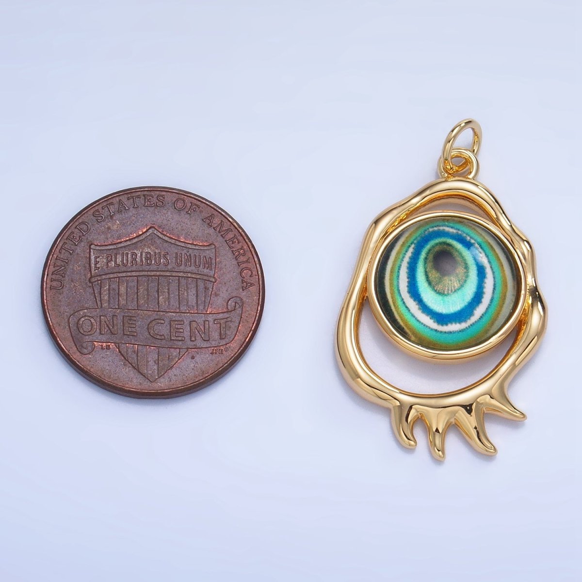 24K Gold Filled Evil Eye Open Molten Charm | AG910 - AG912