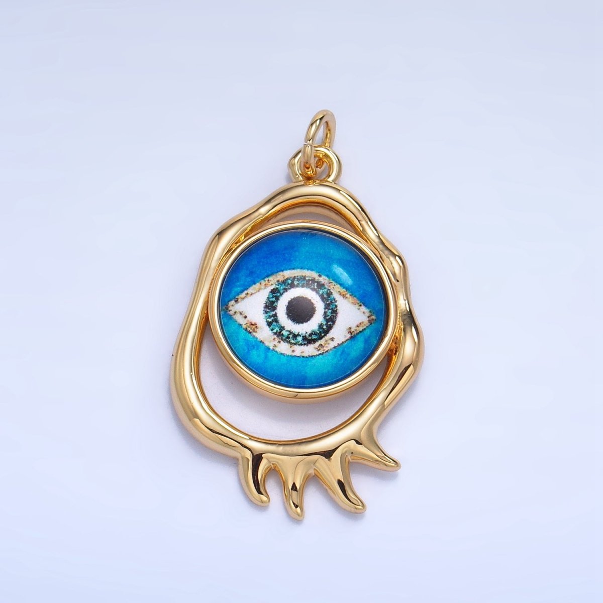 24K Gold Filled Evil Eye Open Molten Charm | AG910 - AG912
