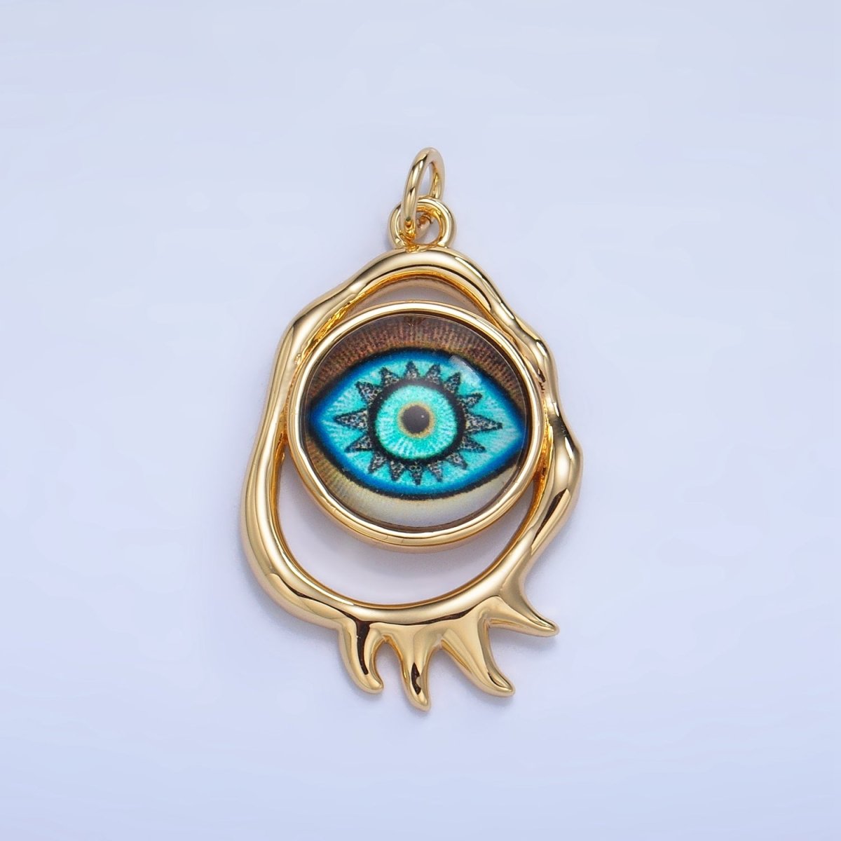 24K Gold Filled Evil Eye Open Molten Charm | AG910 - AG912