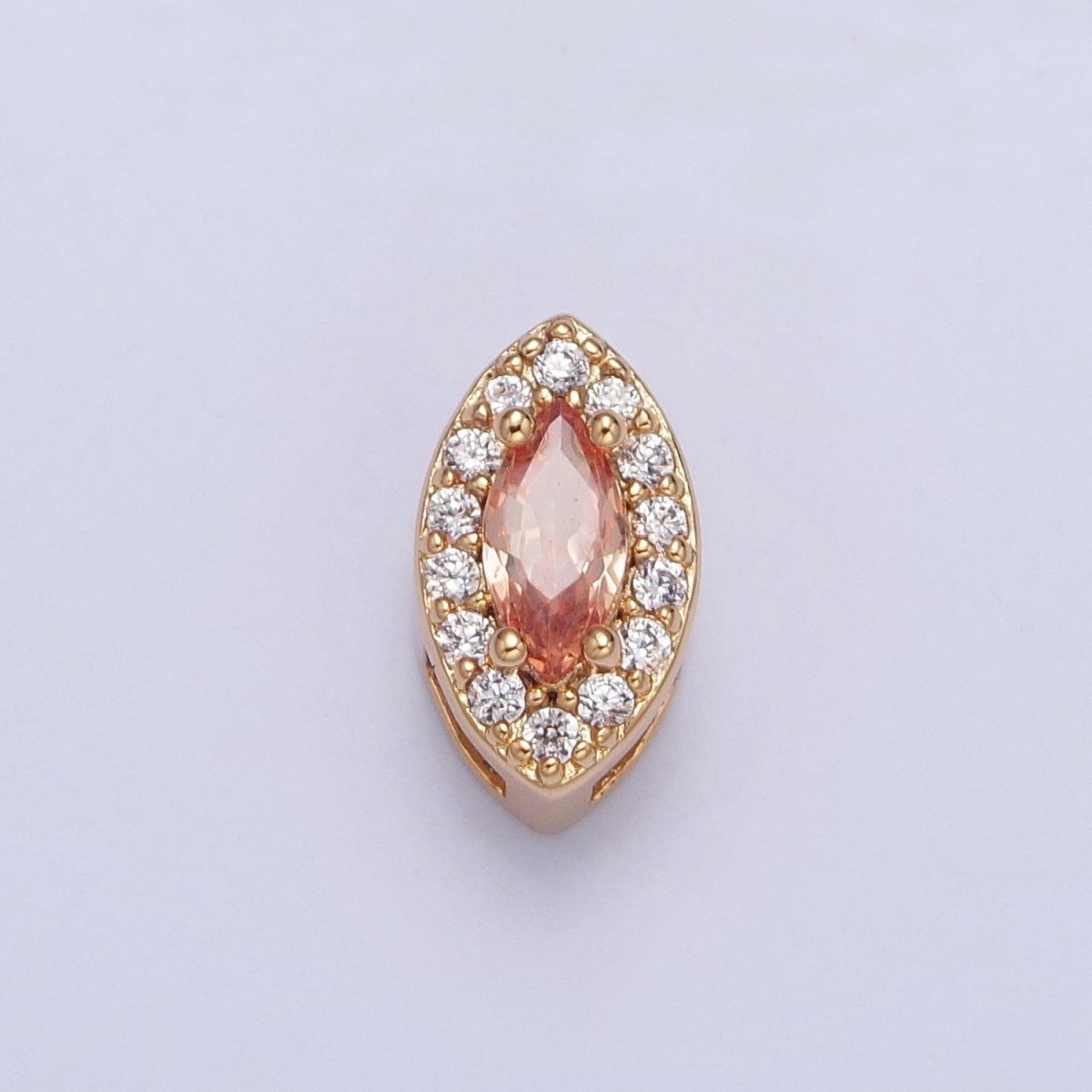 24K Gold Filled Evil Eye Spacer Bead, CZ Micro Pave Amulet Charm Bracelet Necklace Supply For DIY Jewelry Making  B-456 B-572 W-781