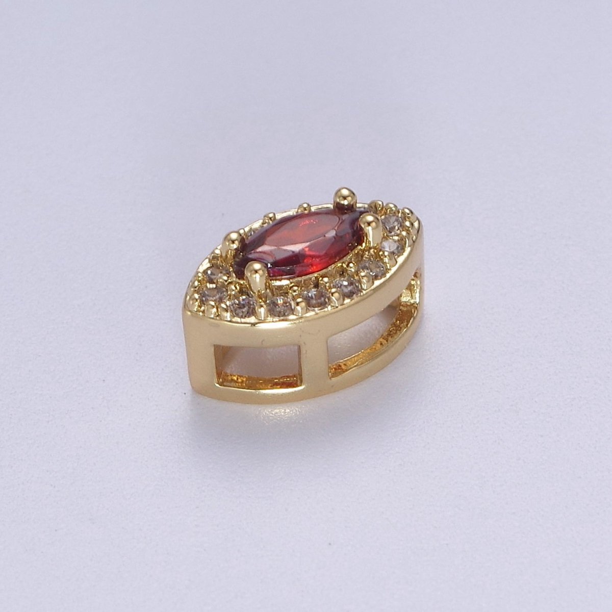 24K Gold Filled Evil Eye Spacer Bead, CZ Micro Pave Amulet Charm Bracelet Necklace Supply For DIY Jewelry Making  B-456 B-572 W-781