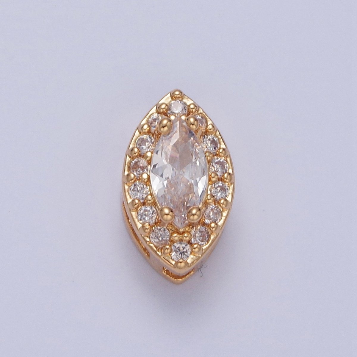 24K Gold Filled Evil Eye Spacer Bead, Micro Pave Multicolor CZ Cubic Zirconia Bead Supply Component For Jewelry Making W-857~W-865