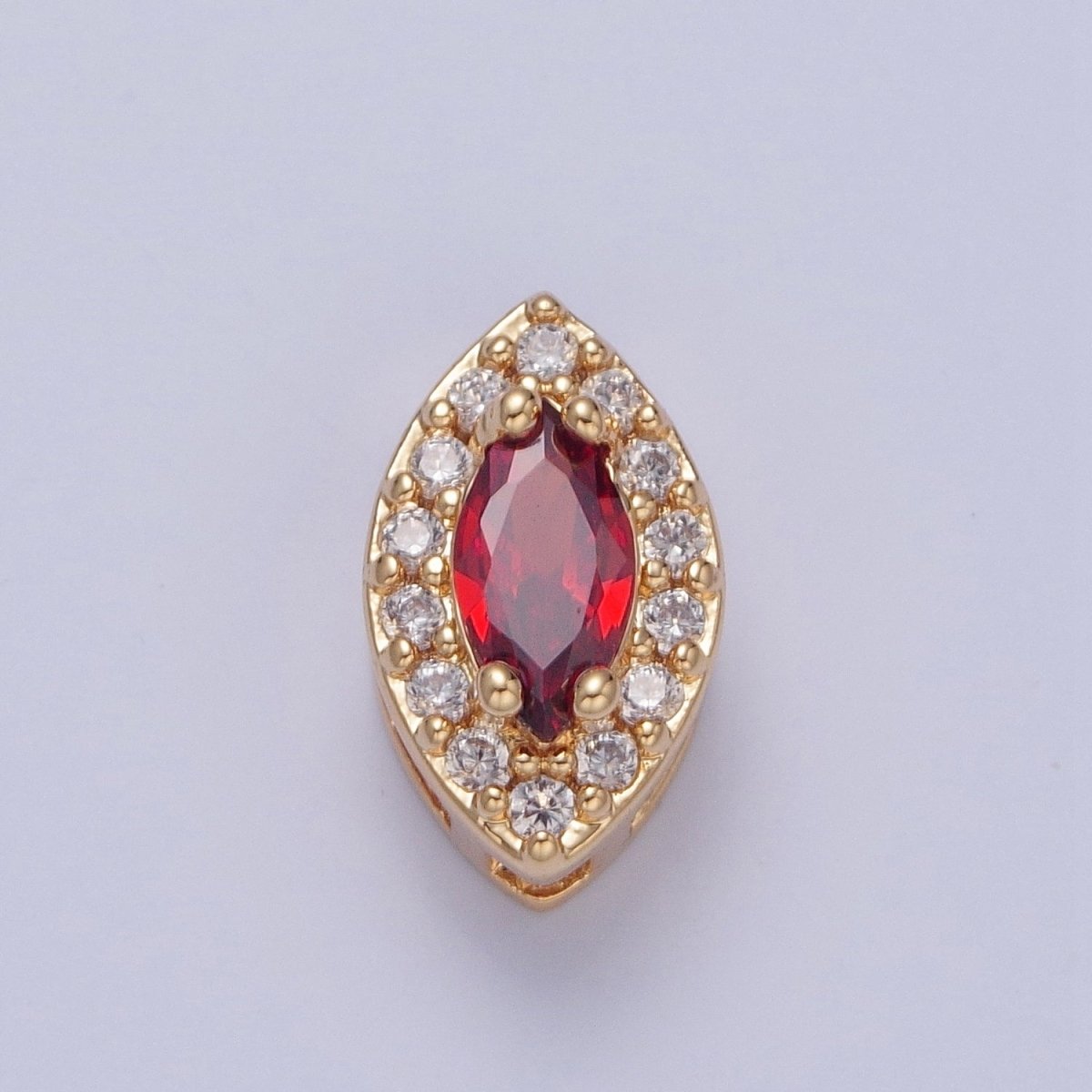 24K Gold Filled Evil Eye Spacer Bead, Micro Pave Multicolor CZ Cubic Zirconia Bead Supply Component For Jewelry Making W-857~W-865