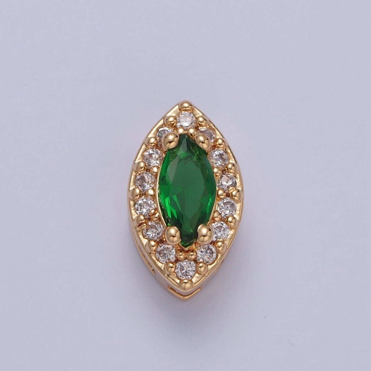 24K Gold Filled Evil Eye Spacer Bead, Micro Pave Multicolor CZ Cubic Zirconia Bead Supply Component For Jewelry Making W-857~W-865