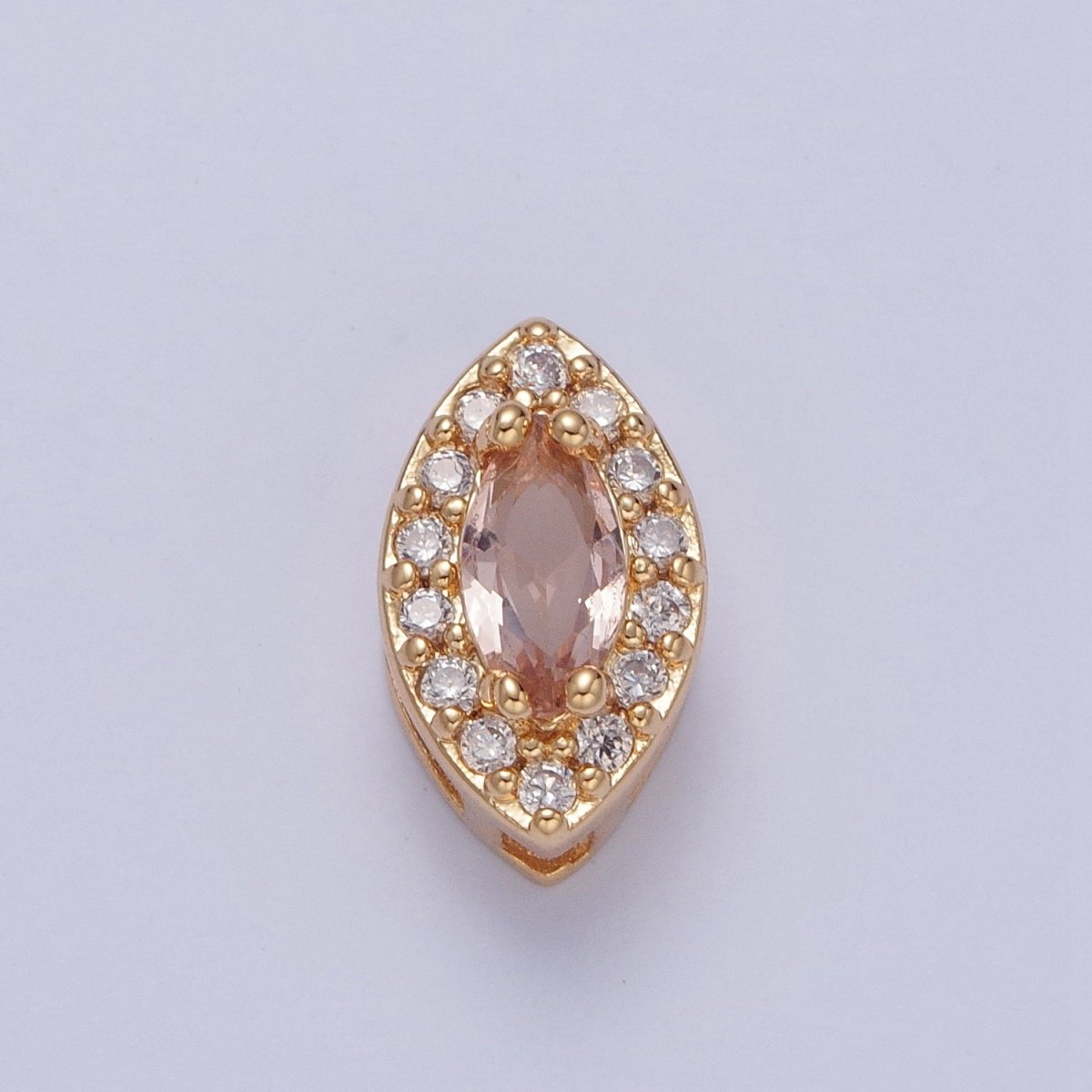 24K Gold Filled Evil Eye Spacer Bead, Micro Pave Multicolor CZ Cubic Zirconia Bead Supply Component For Jewelry Making W-857~W-865