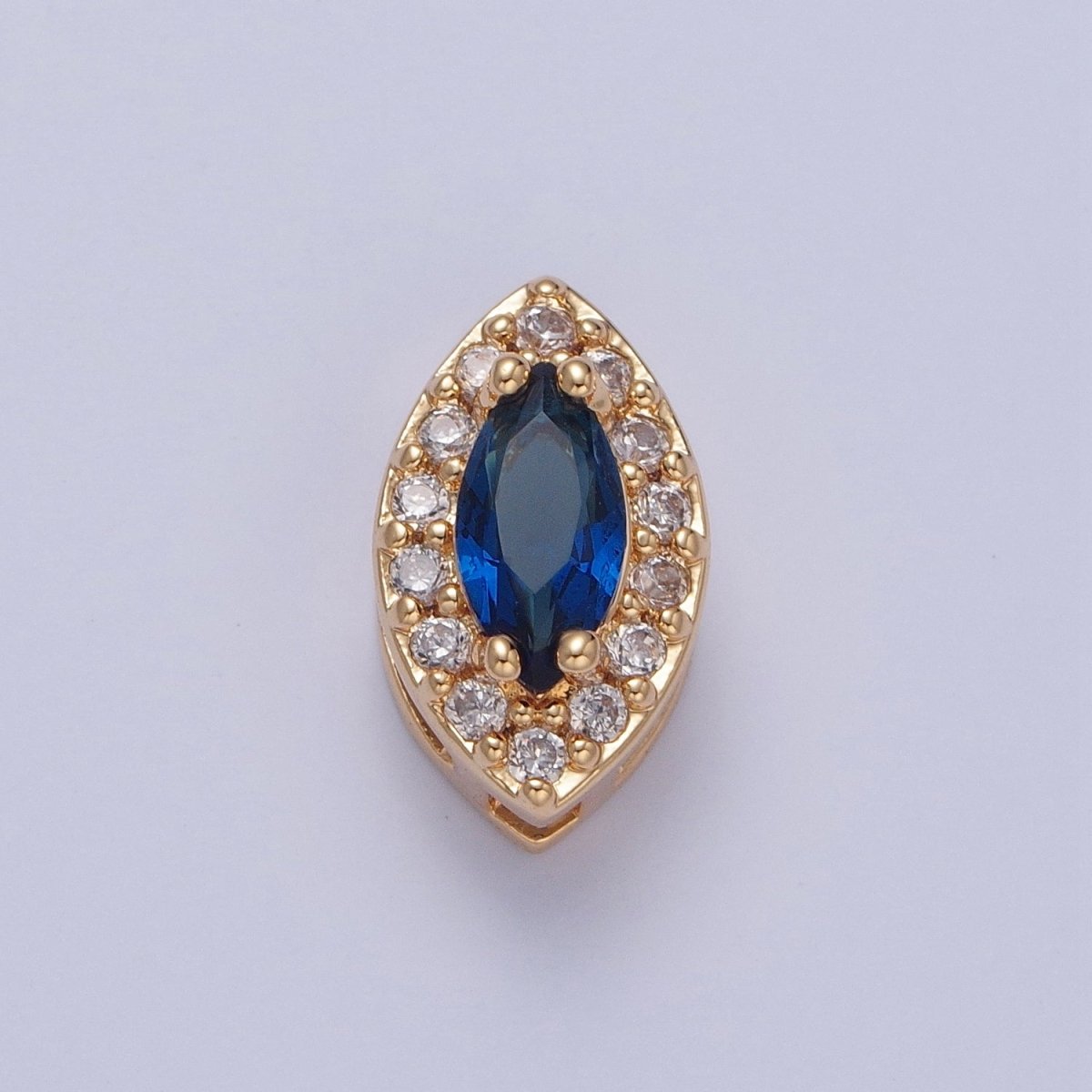 24K Gold Filled Evil Eye Spacer Bead, Micro Pave Multicolor CZ Cubic Zirconia Bead Supply Component For Jewelry Making W-857~W-865