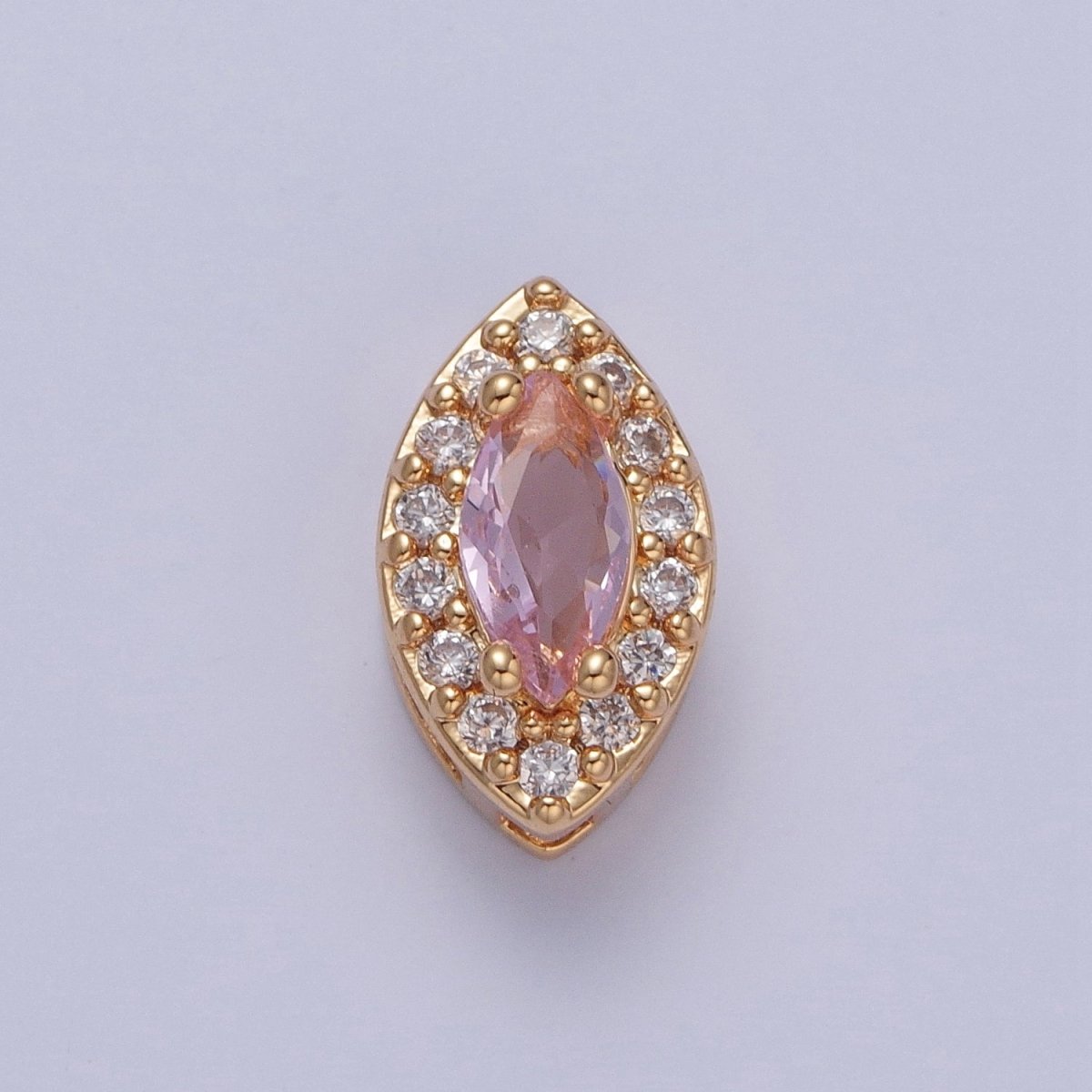 24K Gold Filled Evil Eye Spacer Bead, Micro Pave Multicolor CZ Cubic Zirconia Bead Supply Component For Jewelry Making W-857~W-865