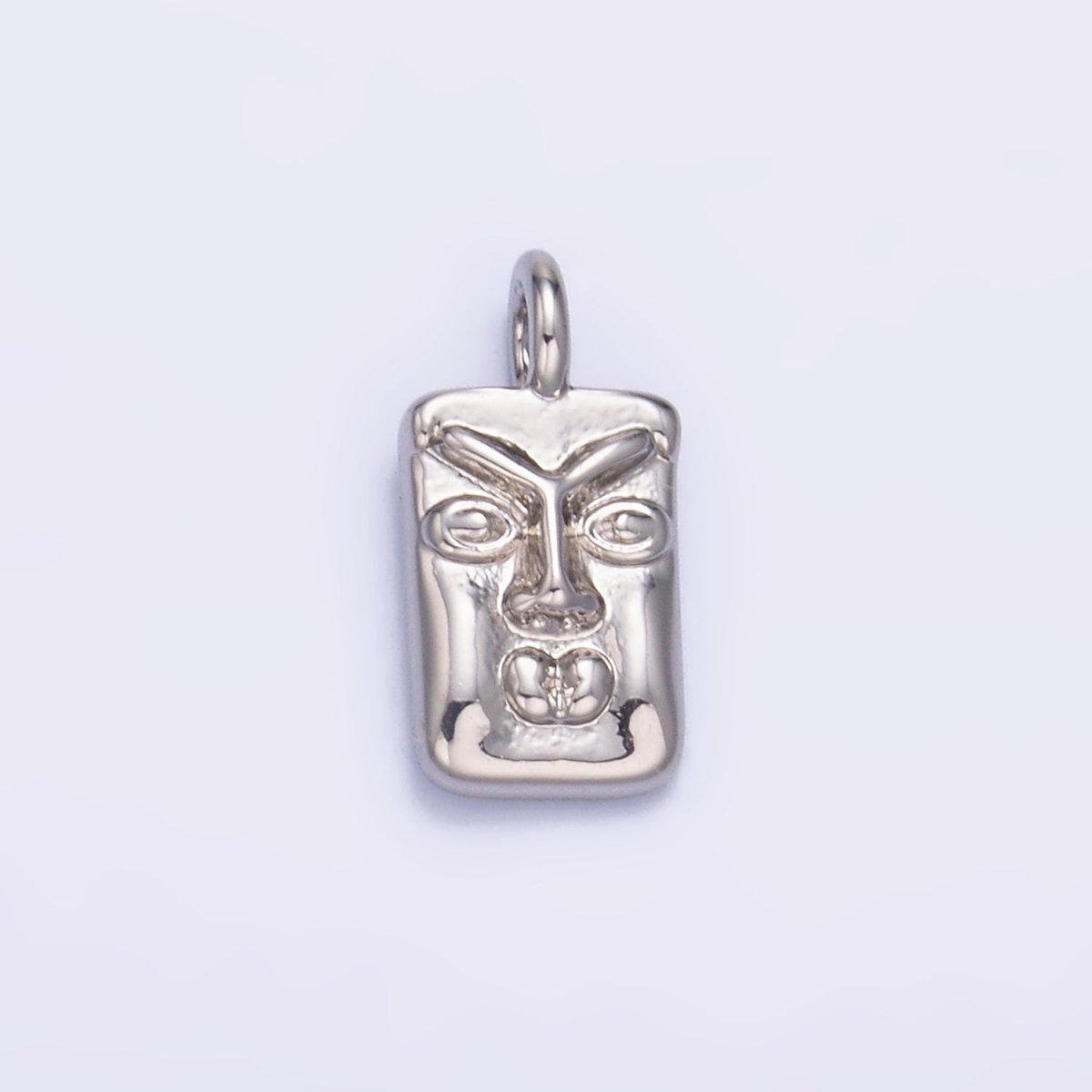 24K Gold Filled Face Square Charm in Gold & Silver | W866