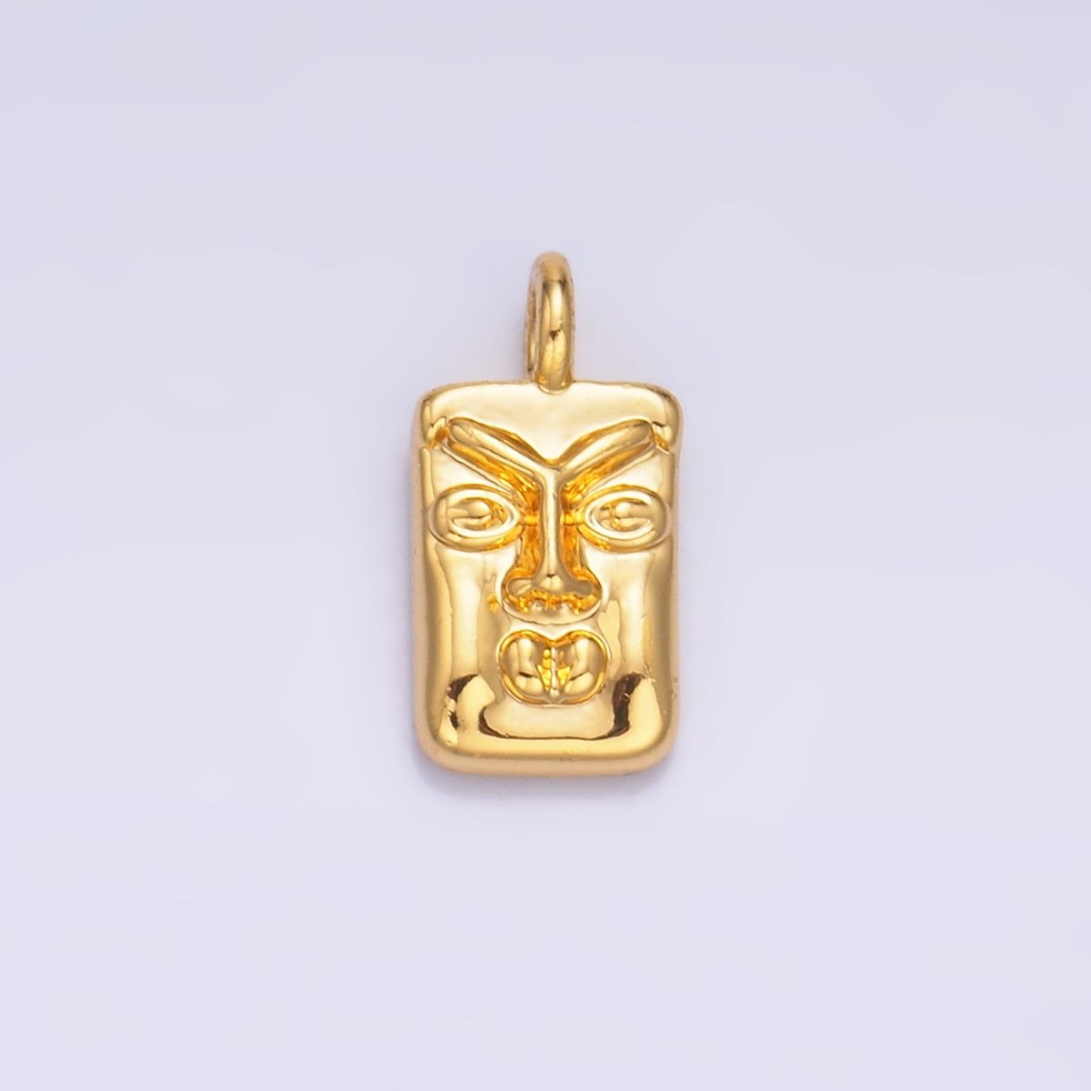 24K Gold Filled Face Square Charm in Gold & Silver | W866