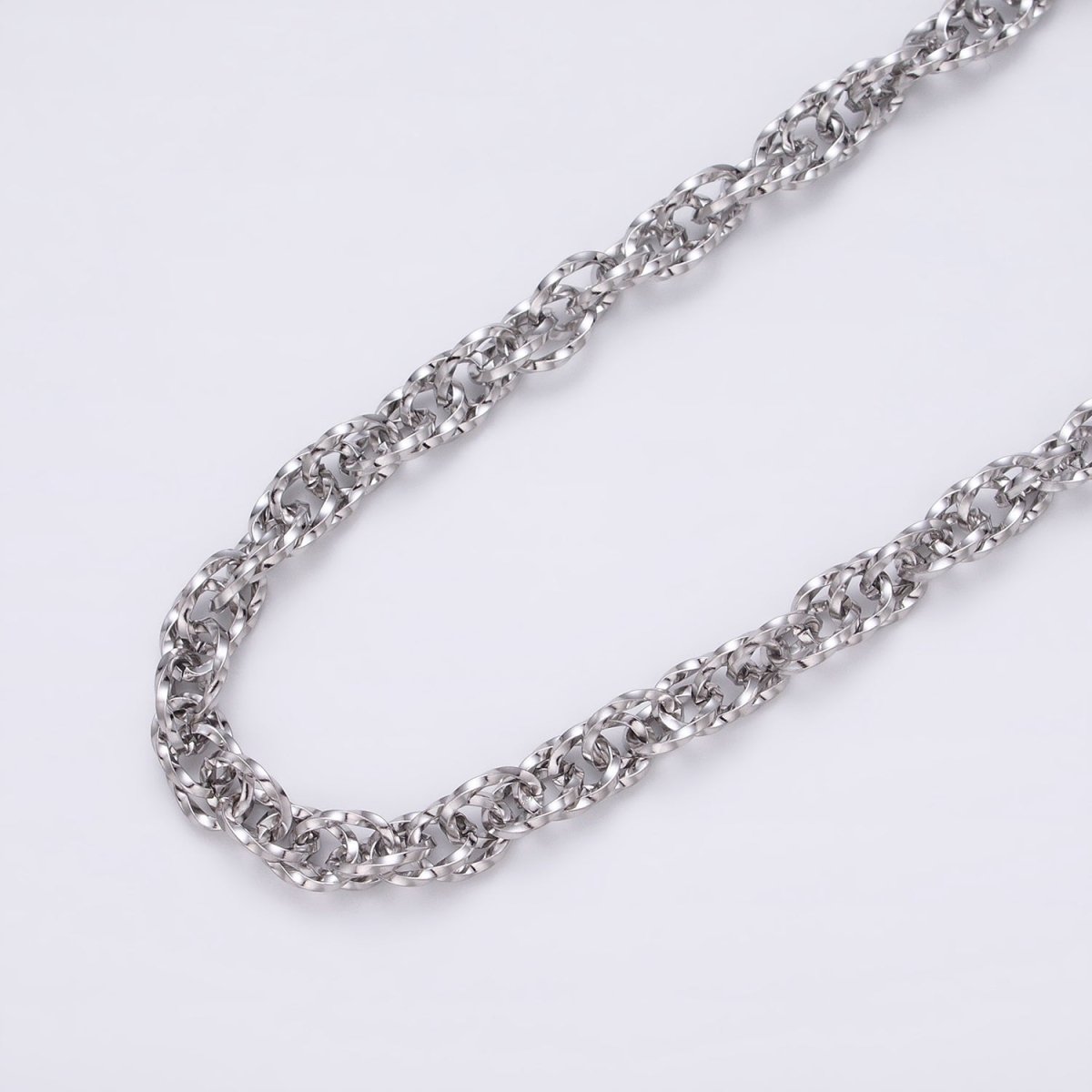 24K Gold Filled Faceted Double PRINCE OF WALES style Chain Link Chunky 24k Gold Filled 6.1mm Unique Cable Chain Link Unfinished Yard Chain in Gold & Silver | ROLL-1307 ROLL-1308 Clearance Pricing