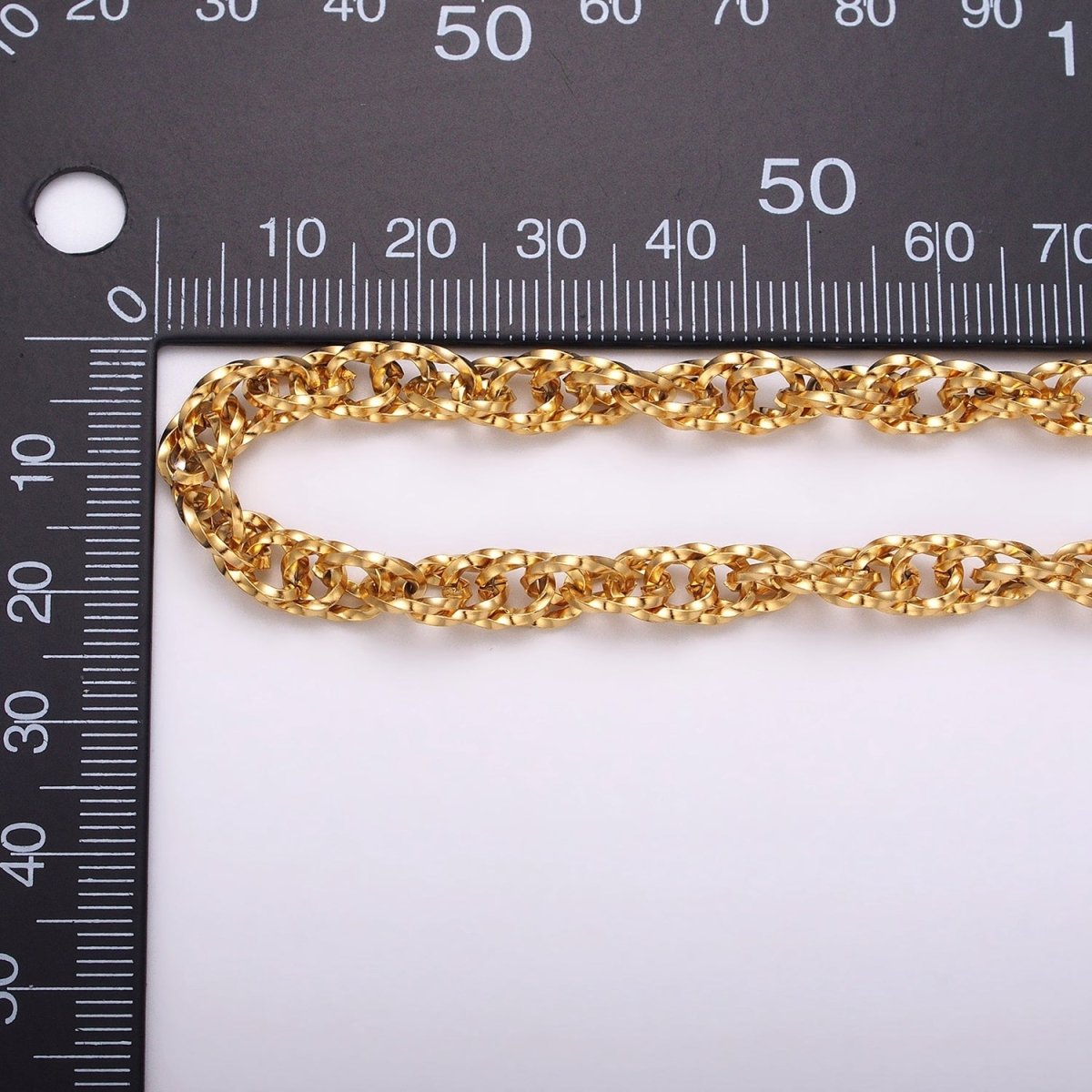 24K Gold Filled Faceted Double PRINCE OF WALES style Chain Link Chunky 24k Gold Filled 6.1mm Unique Cable Chain Link Unfinished Yard Chain in Gold & Silver | ROLL-1307 ROLL-1308 Clearance Pricing
