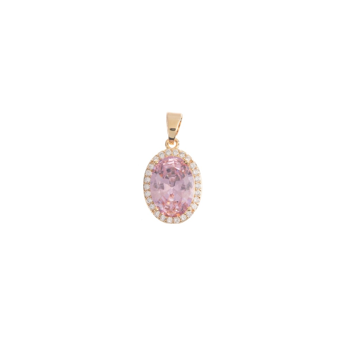 24K Gold Filled Fiery Orange, Sunburst, Pink Red Green Oval Charm Cubic Zirconia Bails for Earring Necklace Pendant Jewelry Making Supplies H-764 - H-770