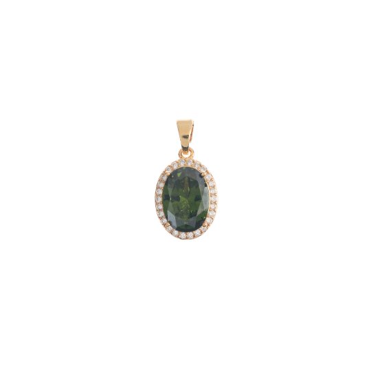 24K Gold Filled Fiery Orange, Sunburst, Pink Red Green Oval Charm Cubic Zirconia Bails for Earring Necklace Pendant Jewelry Making Supplies H-764 - H-770