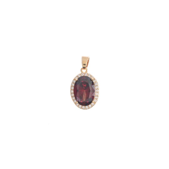 24K Gold Filled Fiery Orange, Sunburst, Pink Red Green Oval Charm Cubic Zirconia Bails for Earring Necklace Pendant Jewelry Making Supplies H-764 - H-770