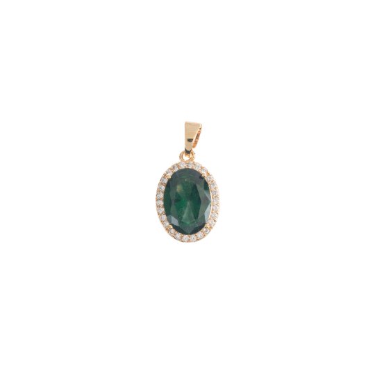 24K Gold Filled Fiery Orange, Sunburst, Pink Red Green Oval Charm Cubic Zirconia Bails for Earring Necklace Pendant Jewelry Making Supplies H-764 - H-770