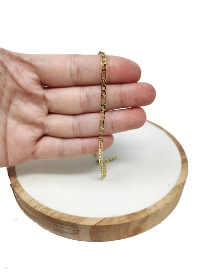 24K Gold Filled FIGARO Chain, 3mm Gold Simple Figaro Chain, Gold Dainty Chain Bulk Supply Jewelry Chain by Yard For Necklace Anklet | ROLL-086 Clearance Pricing