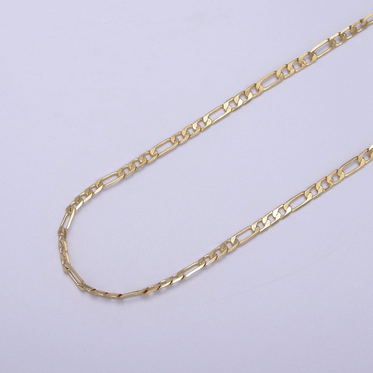 24K Gold Filled Figaro Chain, Dainty 2.5mm Flat Figaro Unfinished Chain For Jewelry Making | ROLL-674, ROLL-675