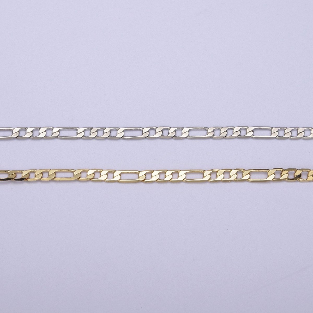 24K Gold Filled Figaro Chain, Dainty 2.5mm Flat Figaro Unfinished Chain For Jewelry Making | ROLL-674, ROLL-675