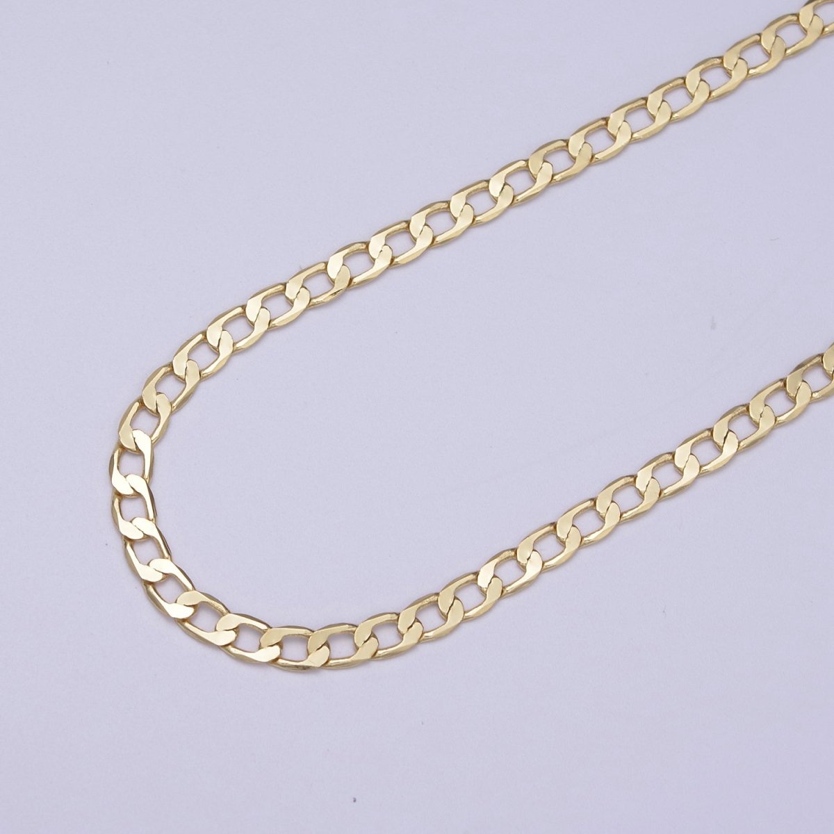 24K Gold Filled Figaro Curb Chain, Flat 3.5mm Width Figaro Unfinished Chain For Jewelry Making Supply Component | ROLL-688, ROLL-689 Clearance Pricing