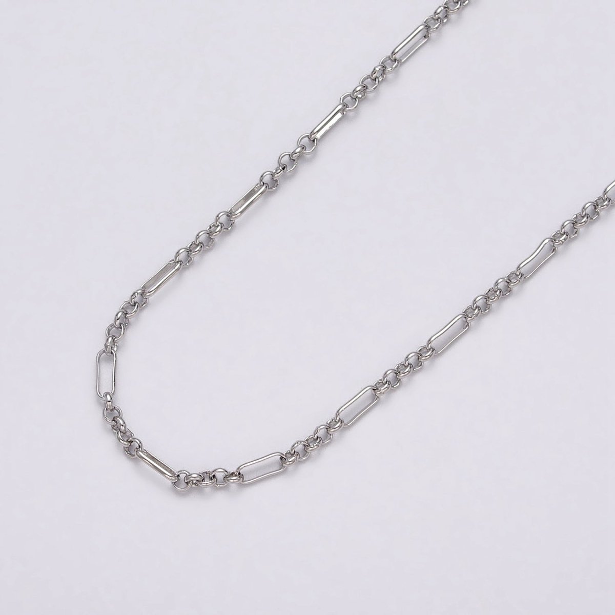 24k Gold Filled Figaro Long and Short Fancy Chain Triple, Double Rolo Link Unfinished Chain in Gold & Silver | ROLL-1061, ROLL-1062, ROLL-1085, ROLL-1084 Clearance Pricing
