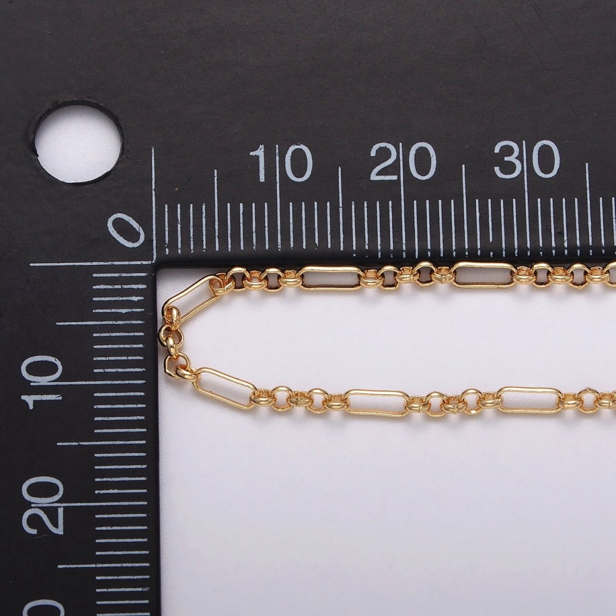 24k Gold Filled Figaro Long and Short Fancy Chain Triple, Double Rolo Link Unfinished Chain in Gold & Silver | ROLL-1061, ROLL-1062, ROLL-1085, ROLL-1084 Clearance Pricing